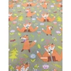 mintás pamutvászon /rókák párban (rókapár 11,4cm*7cm) /szürke