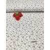 mintás pamutvászon /6 szirmú virág/ fehér-fekete