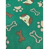 kevertszálas mintás vászon /kutya tappanccsal (kutya 6.8cm×5.6cm) /fűzöld