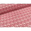 mintás pamutvászon /fehér virágok (legnagyobb virág levéllel 2cm×1.7cm) /piros