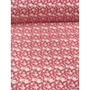 mintás pamutvászon /fehér virágok (legnagyobb virág levéllel 2cm×1.7cm) /piros