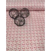 mintás pamutvászon /piros virágok (legnagyobb virág levéllel 2cm×1.7cm) /fehér