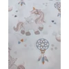 mintás pamutvászon /álomhozó unikornis (mosolygó unikornis 10.3cm×10.3cm) /fehér
