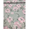mintás microfiber /rózsaszín rózsák (rózsa feje 9.8cm×9.5cm) /világosszürke