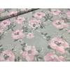 mintás microfiber /rózsaszín rózsák (rózsa feje 9.8cm×9.5cm) /világosszürke