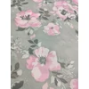 mintás microfiber /rózsaszín rózsák (rózsa feje 9.8cm×9.5cm) /világosszürke