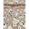mintás 100% pamut jersey /sötétkék-fehér virágok (legnagyobb minta 14.2cm×12.4cm) /világosbarna