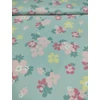 egyoldalas mintás frottír /pasztell virágok (legnagyobb sárga virág 6cm×5.7cm) /világos menta