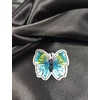 felvasalható flitteres aplikáció /pillangó (4.2cm×4cm) /világos türkizkék