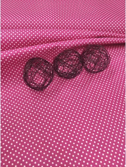 mintás pamutvászon /pink-fehér pöttyös 2mm