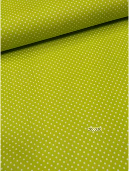 mintás pamutvászon /pöttyös 2mm /kiwi