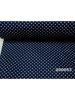 mintás pamutvászon /sötétkék-fehér pöttyös 2mm