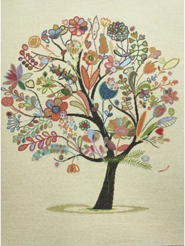 párna panel /az élet fája (fa 33.8cm×37.6m) /natúr