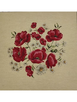 párna panel /pipacsos (csokor mérete 35cm×33.5cm) /natúr