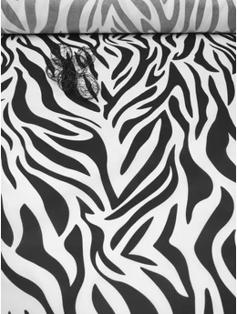 mintás microfiber /zebra mintás /fekete-fehér