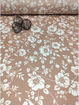 mintás microfiber /fehér virágos /mályva