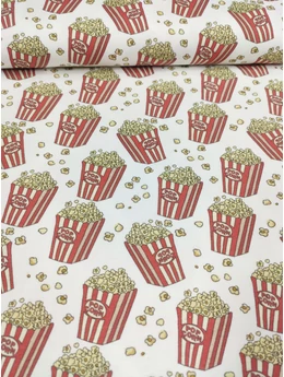 mintás 100% pamut jersey /popcornos (popcorn dobozban 3.2cm×4.5cm) /fehér