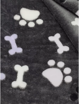 mintás wellsoft /tappancsok és csontok (csont 4cm×2.5cm) /szürke