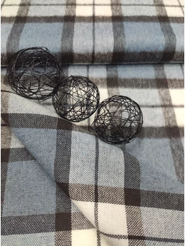 mintás kabát anyag /kockás (5cm×5cm) /fekete-kék-törtfehér