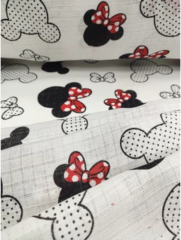 pelenka anyag /Minnie fejek (pöttyös 7,8 cm*6,5 cm) /fehér