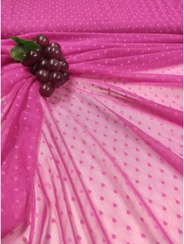 mintás puha tüll /pöttyös (5mm) /pink