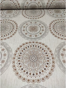 viaszos vászon /barna mandalák (egy mandala 27.5cm×27.6cm) /drapp melange