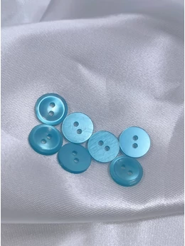 kétlyukú műanyag gomb /13mm /türkizkék