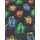 elasztikus mintás pamut jersey DIGITAL print /Ninja lego (kék figura 5.2cm×3cm) /fekete(FÉLMÉTER)