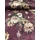 lurex szállal szőtt jacquard szövet /nagy virágok levelekkel (legnagyobb virág feje 12cm×12cm) /burgundi(FÉLMÉTER)