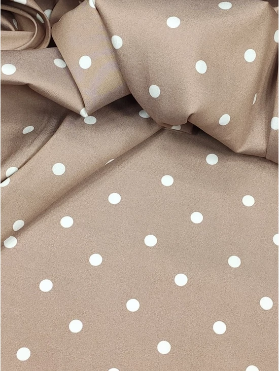 mintás elasztikus ingfarmer /fehér pöttyös 10mm /taupe