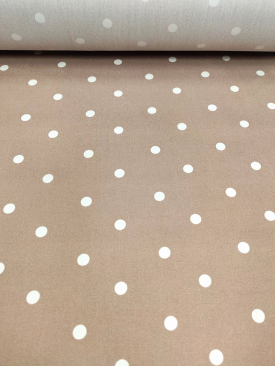 mintás elasztikus ingfarmer /fehér pöttyös 10mm /taupe