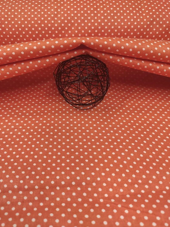 mintás pamutvászon /pöttyös 2mm/ narancssárga