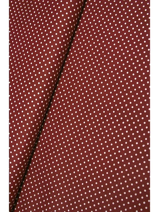mintás pamutvászon /pöttyös 2mm bordó-fehér