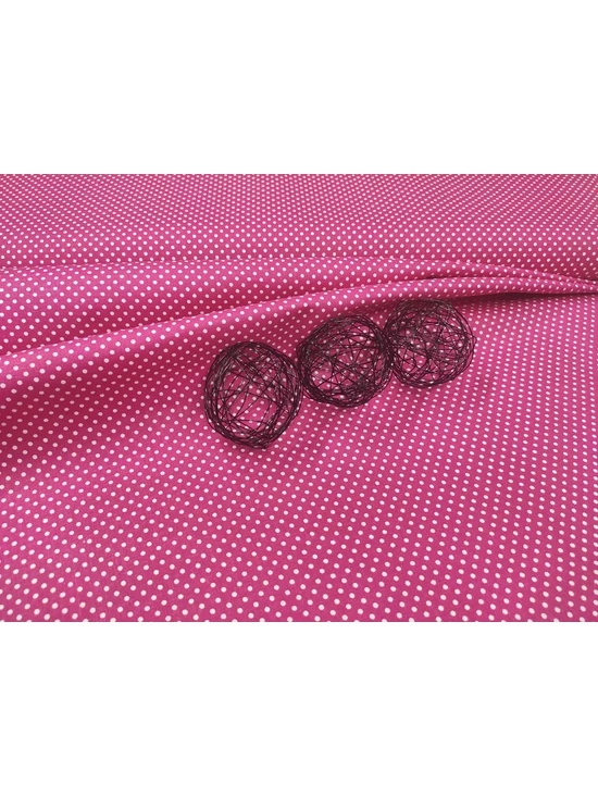 mintás pamutvászon /pink-fehér pöttyös 2mm