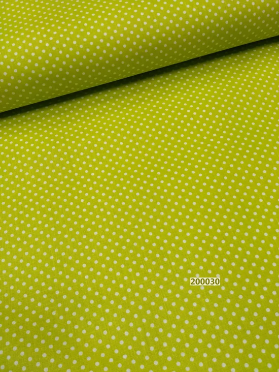 mintás pamutvászon /pöttyös 2mm /kiwi