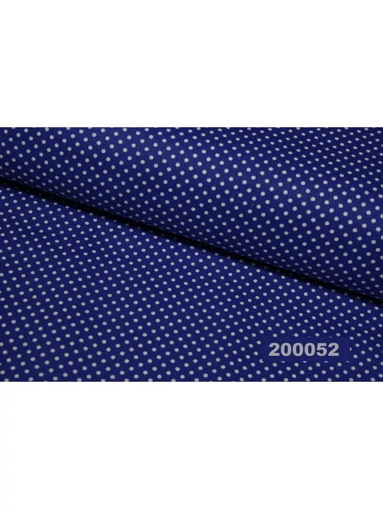 mintás pamutvászon /király kék-fehér pöttyös 2mm