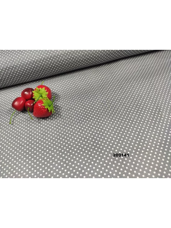 mintás pamutvászon /pöttyös 2mm/sötét szürke