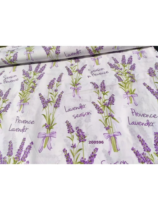 mintás pamutvászon /levendula Provence (felirat 7,5cm*4cm)