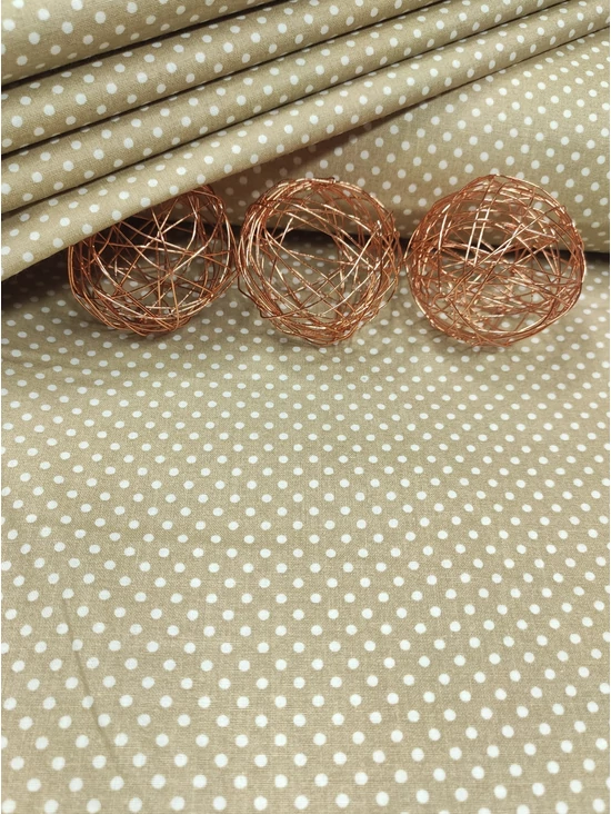 mintás pamutvászon /pöttyös (2mm) /homok