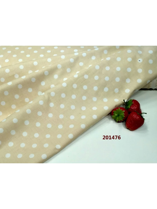 mintás pamutvászon /pöttyös (12mm) /világos drapp