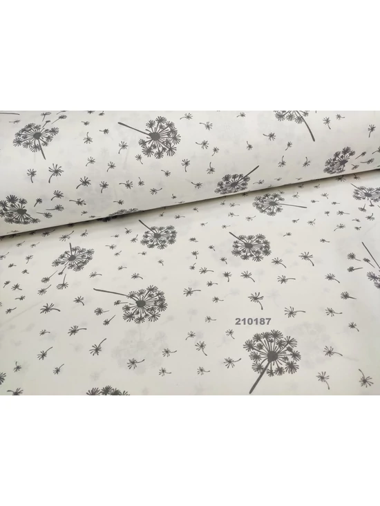 mintás pamutvászon/ pitypang/ fehér