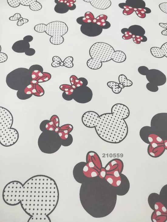mintás pamutvászon /Minnie fejek(pöttyös 7,8 cm*6,5 cm)