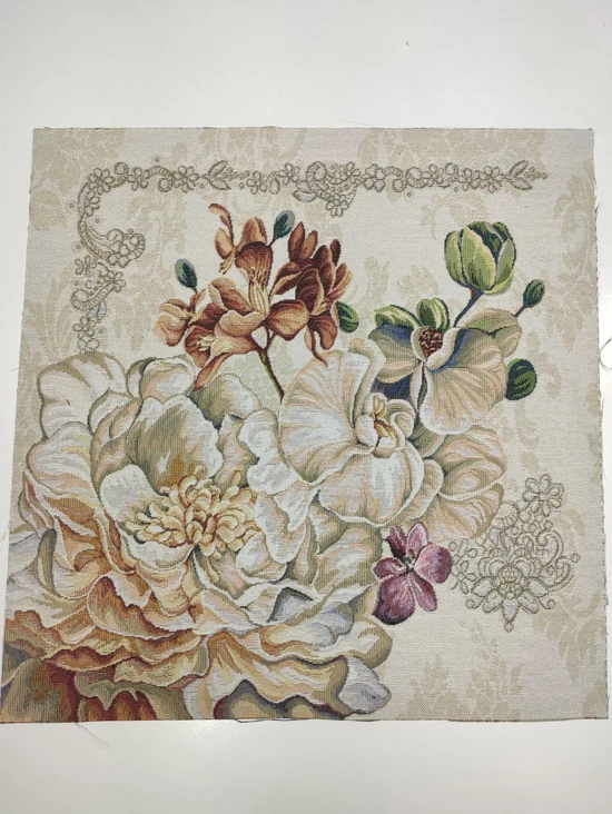 párna panel /díszes virágok (legnagyobb orchidea feje 13.5cm×14.3cm) /natúr
