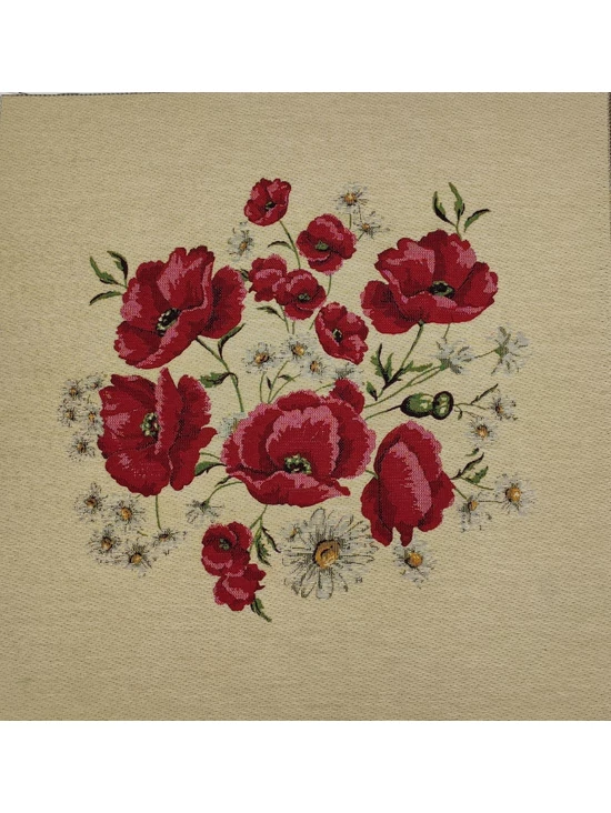 párna panel /pipacsos (csokor mérete 35cm×33.5cm) /natúr