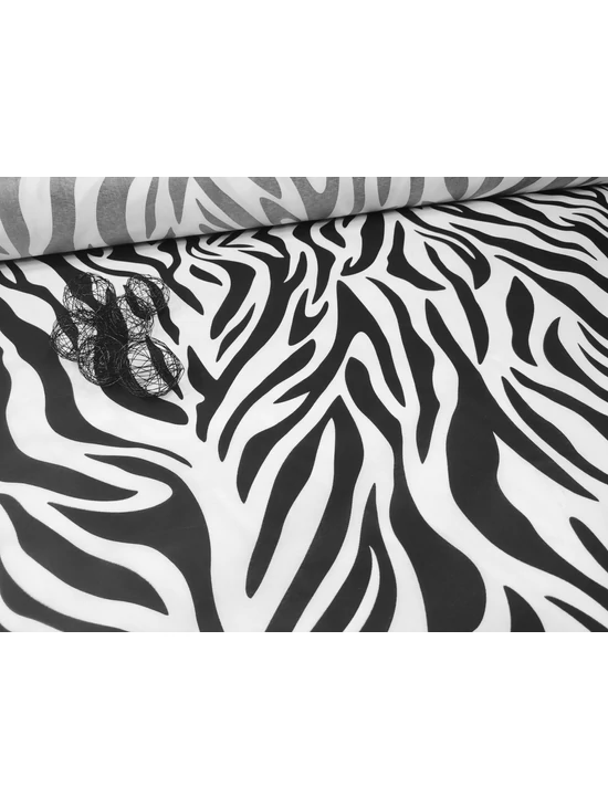 mintás microfiber /zebra mintás /fekete-fehér