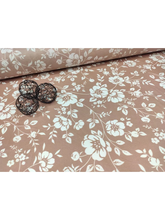 mintás microfiber /fehér virágos /mályva