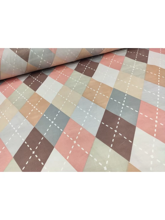mintás microfiber /színes káró mintás (egy négyzet 16cm×11cm) /szürke