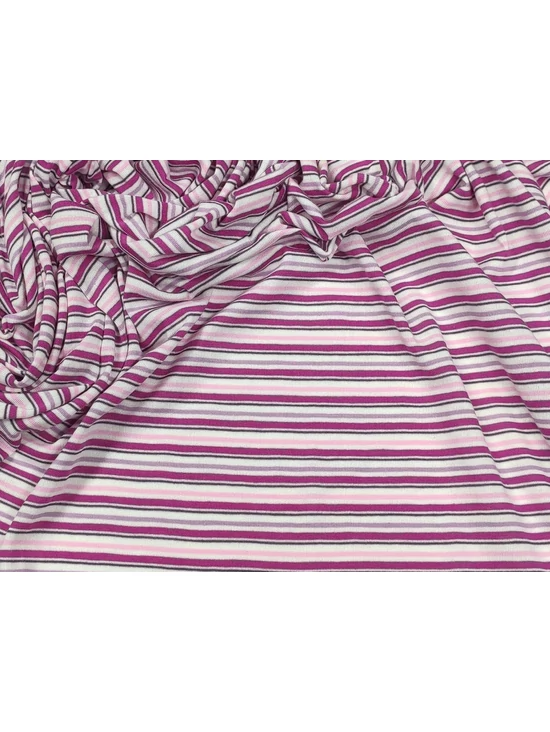 mintás pamut jersey /mályva-rózsaszín csíkos (rózsaszín csík 2mm) /fehér