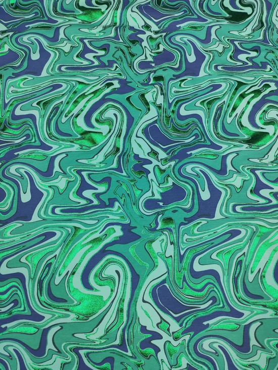 elasztikus mintás futter /foilos kevert színek /petrol