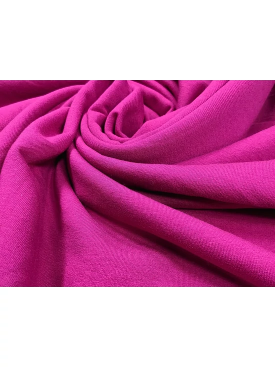Pink egyszínű 96% pamut 4% elasztán, 190cm széles elasztikus bolyhos futter.